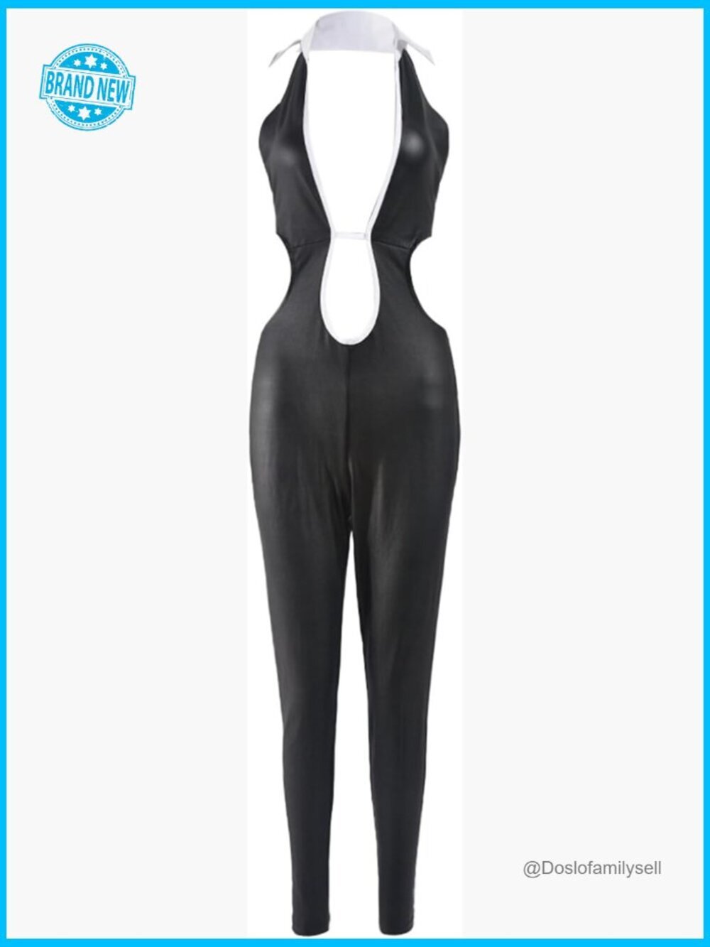 Halter Backless Jumpsuit Sleeveless Bodycon Party Cocktail Overalls Y2K